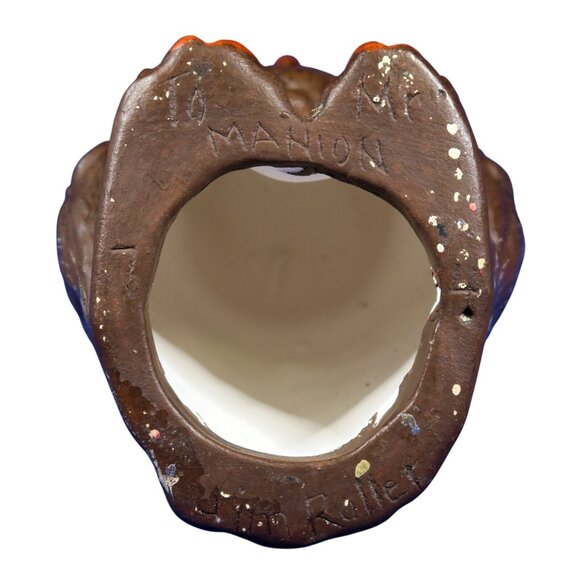 1974 Hand-Painted Ceramic Owl – Student Gift Figurine, Signed, 4¼" Vintage Decor - Picture 6 of 6